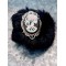 Soft & Sumptuous Real Black Fur & Skull Adorned Cuff Bracelet