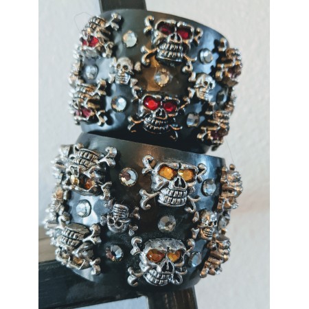 Skull Cuffs with genuine swarofsky crystals (Sold Seperatly or as a set)