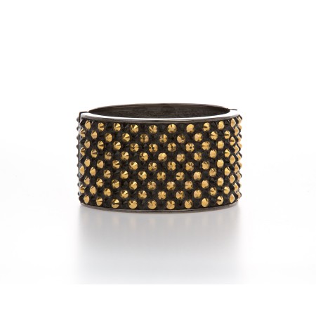 Sophisticated Black & Gold Genuine Swarovski Crystal Cuff Bracelet