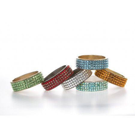 Attention Trendy Fashionistas! Sparkling Gold "Look" Cuff Bangle Bracelets with Genuine Swarovski Crystals - Choose your favorite color!