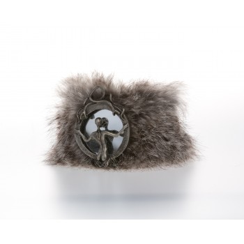 Soft & Sexy Real Fur & Woman in the Mirror Cuff Bracelet