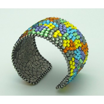 Brilliant Multi-Colored Genuine Swarovski Crystal Bracelet Cuff