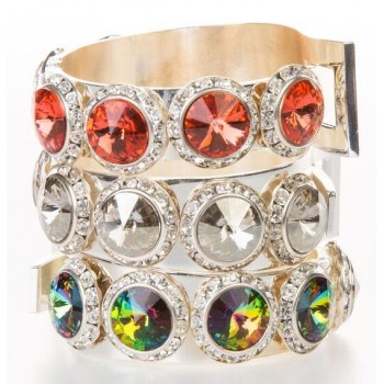 Genuine Silver Swarovski Crystal Bracelet Cuffs