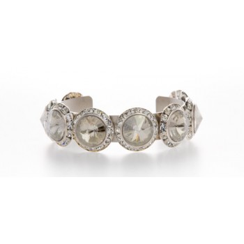 Delicate Genuine Swarovski Clear Crystal Cuff Bracelet