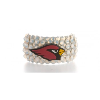 Sports - Arizona Cardinals Ponytail Holder w/White Genuine Swarovski Crystals