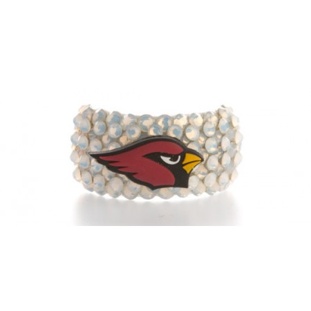 Sports - Arizona Cardinals Ponytail Holder w/White Genuine Swarovski Crystals